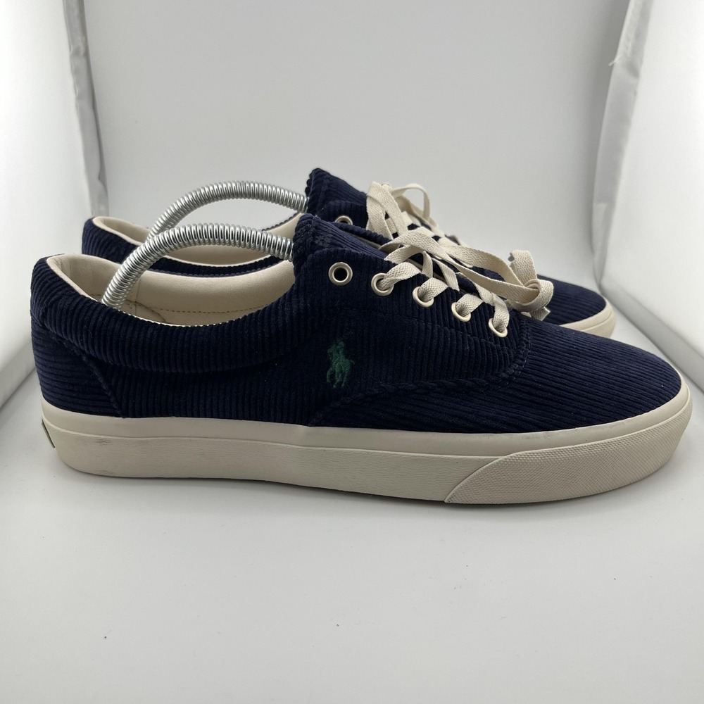 Polo Ralph Lauren Mens Navy Corduroy Keaton Pony Sneakers Size 10.5 01087 E22